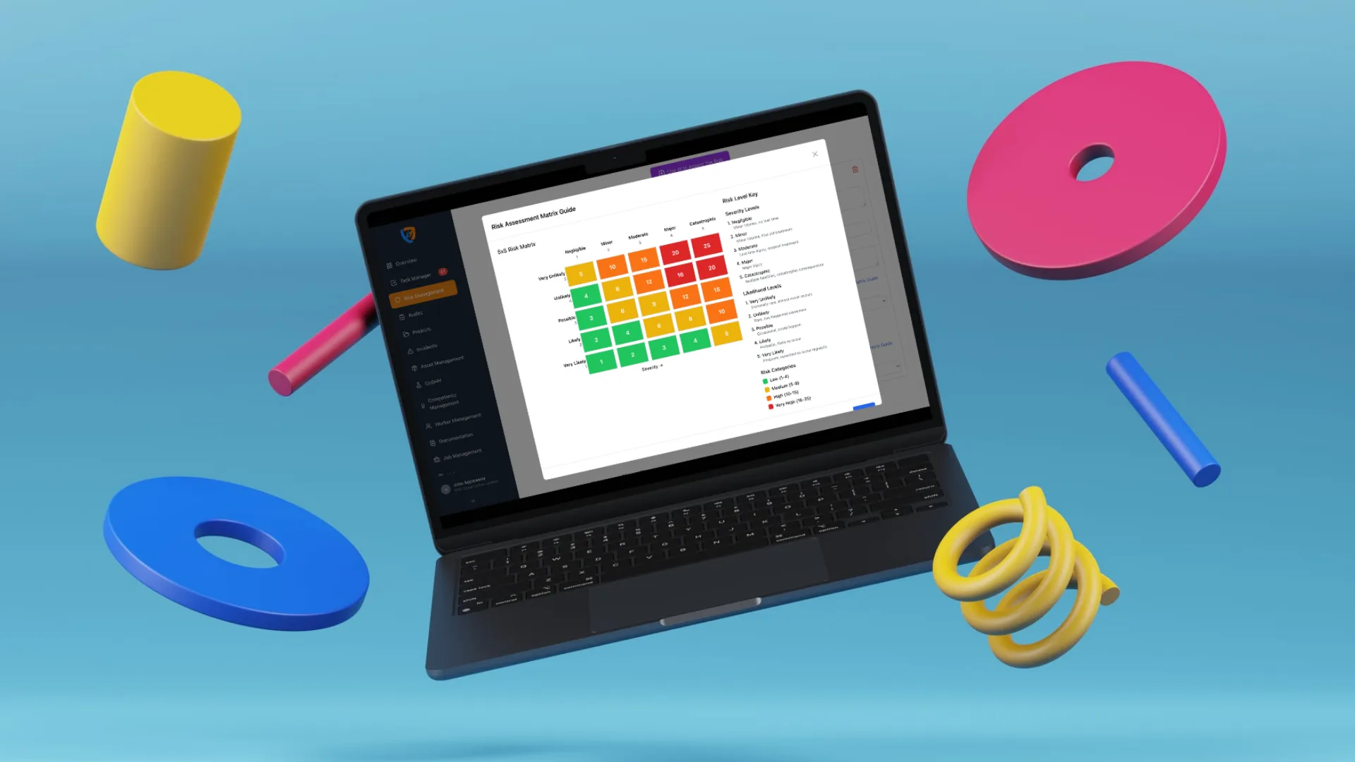 5x5 risk matrix scoring in Safety Mate® risk assessment software